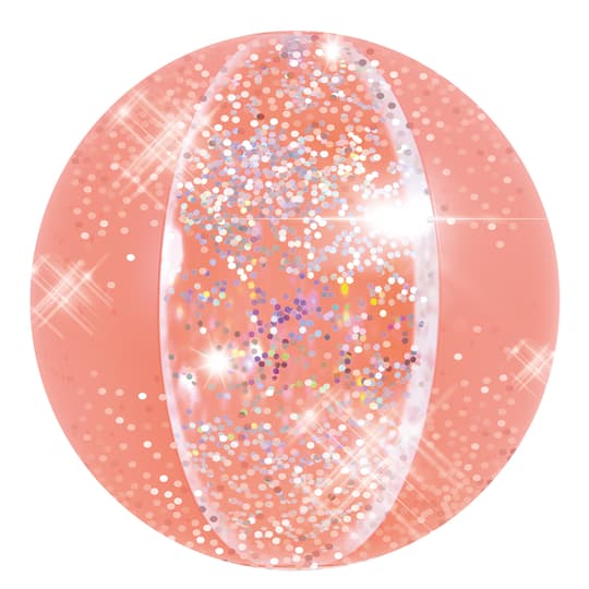 16" Salmon Pink Glitter Inflatable Beach Ball By Pool Central | Michaels®